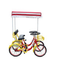 Beautiful red color tandem bike for 3 person/22 inch wheel tandem bike with canvas cloth/high quality tandem bike for a couple